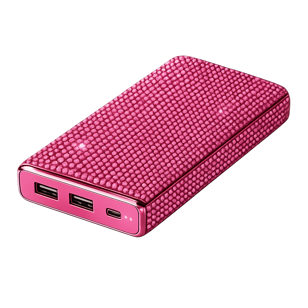 Luxe Crystal Portable Charger, 10,000 mAh - crystal, rose gold, pink, purple, aqua