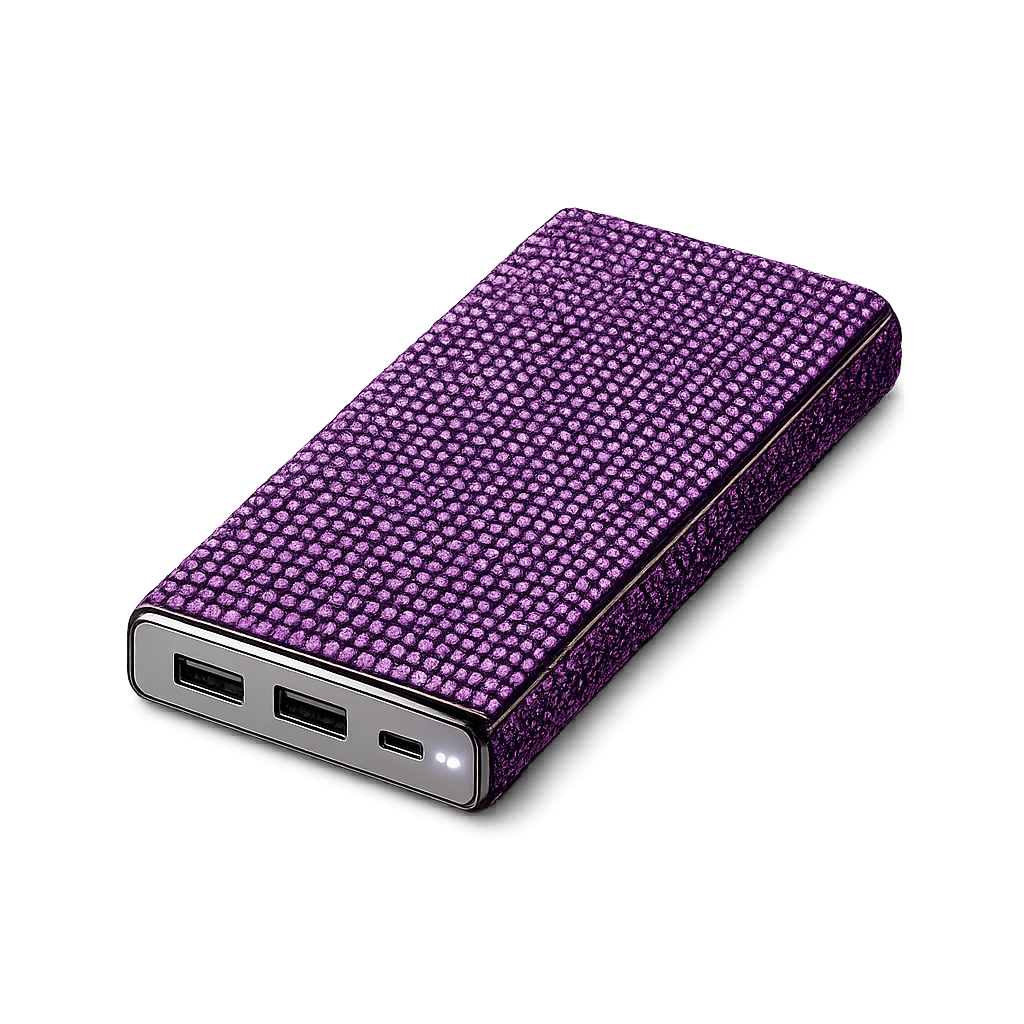 Luxe Crystal Portable Charger, 10,000 mAh - crystal, rose gold, pink, purple, aqua
