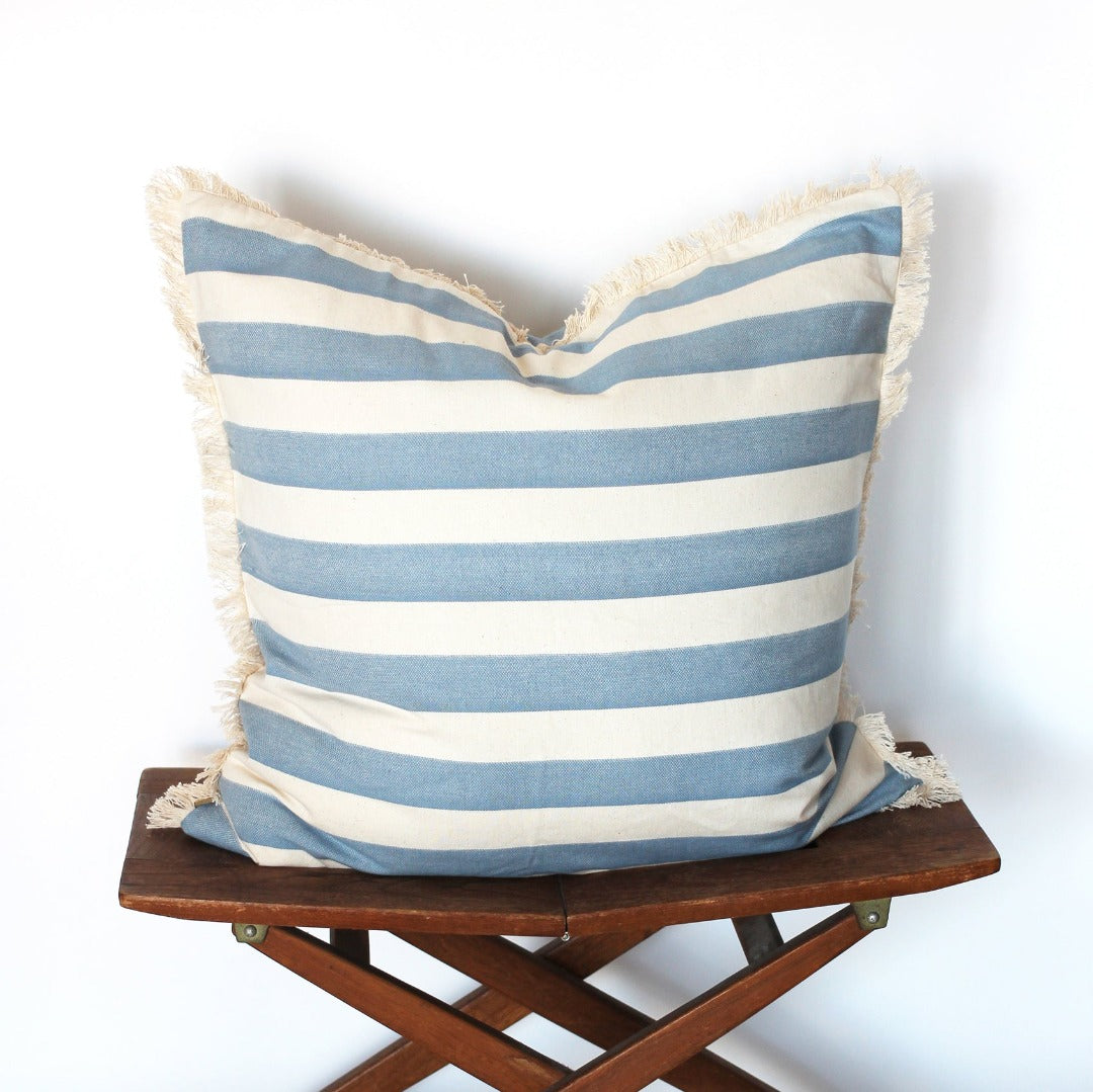 Bold Stripe Cushion Blue