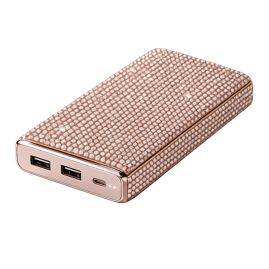 Luxe Crystal Portable Charger, 10,000 mAh - crystal, rose gold, pink, purple, aqua