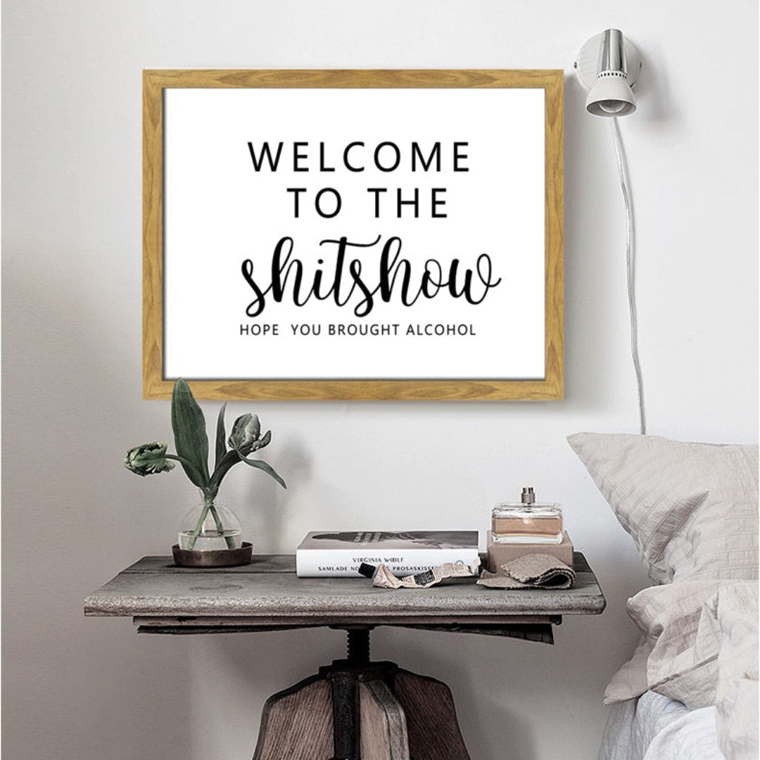 Shitshow Natural Framed Canvas Sign