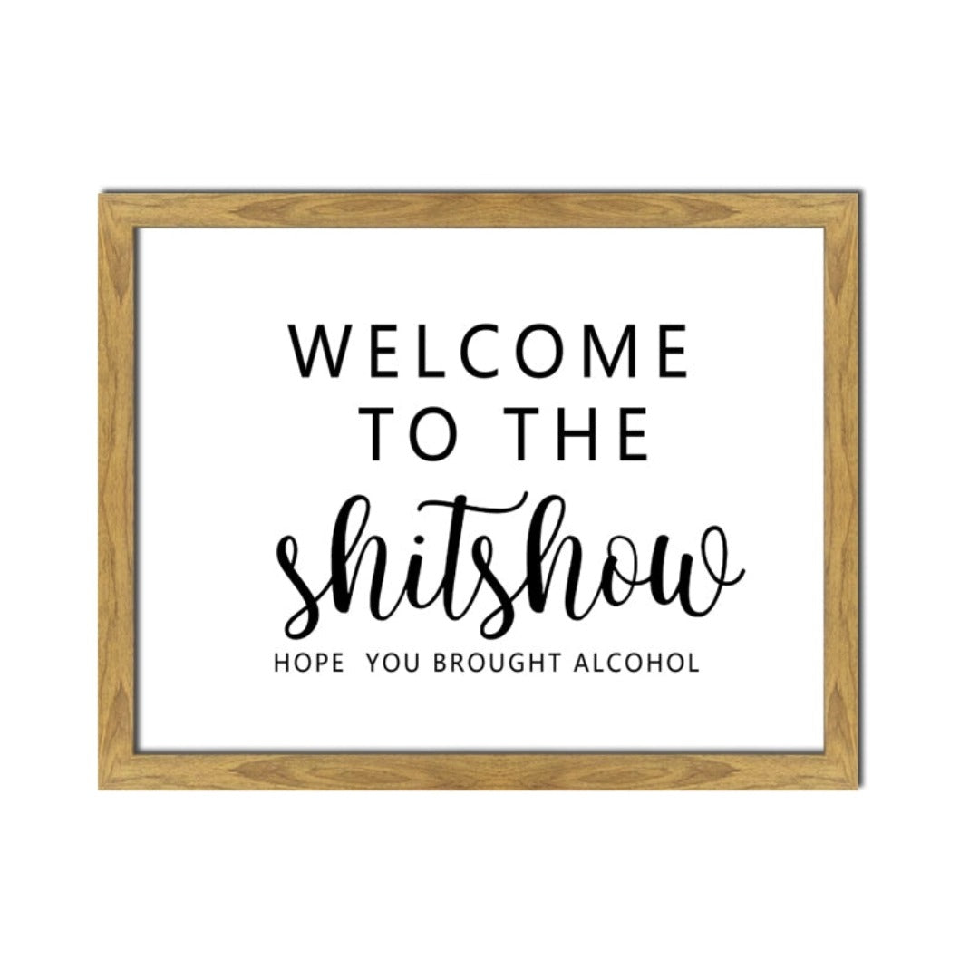 Shitshow Natural Framed Canvas Sign