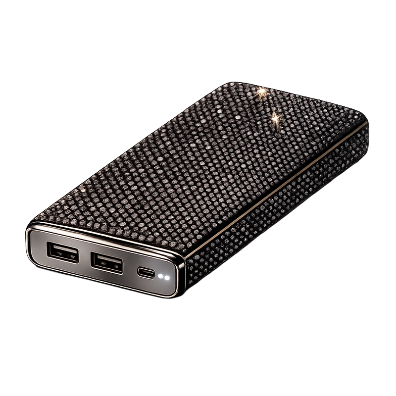 Luxe Crystal Portable Charger, 10,000 mAh - crystal, rose gold, pink, purple, aqua