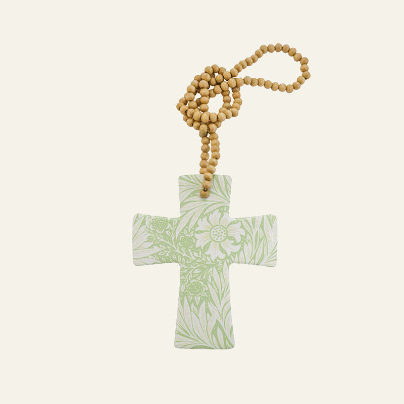 Ceramic Beaded Cross Ornament -Assorted Designs