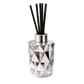 Silver Geometric diffuser bottle with black reeds 
