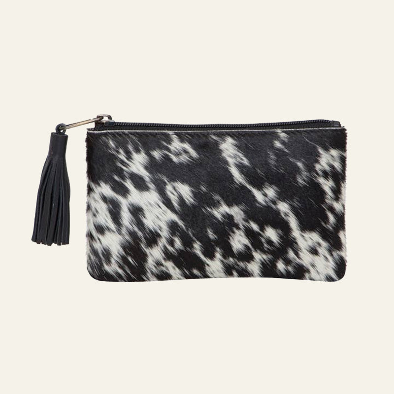 Small Cowhide Tassel Clutch