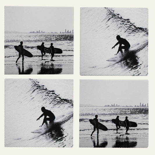 Surfers Ceramic Coasters – Set of 4