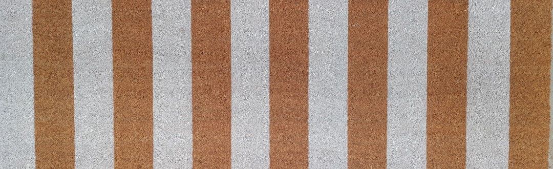 White Stripe Vinyl Backed Long Doormat