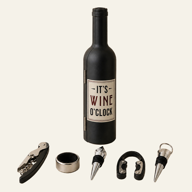 5 Piece Wine Tool Gift Set in Bottle Case