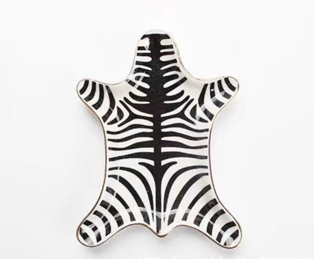 Zebra Ring Ceramic Tray Black