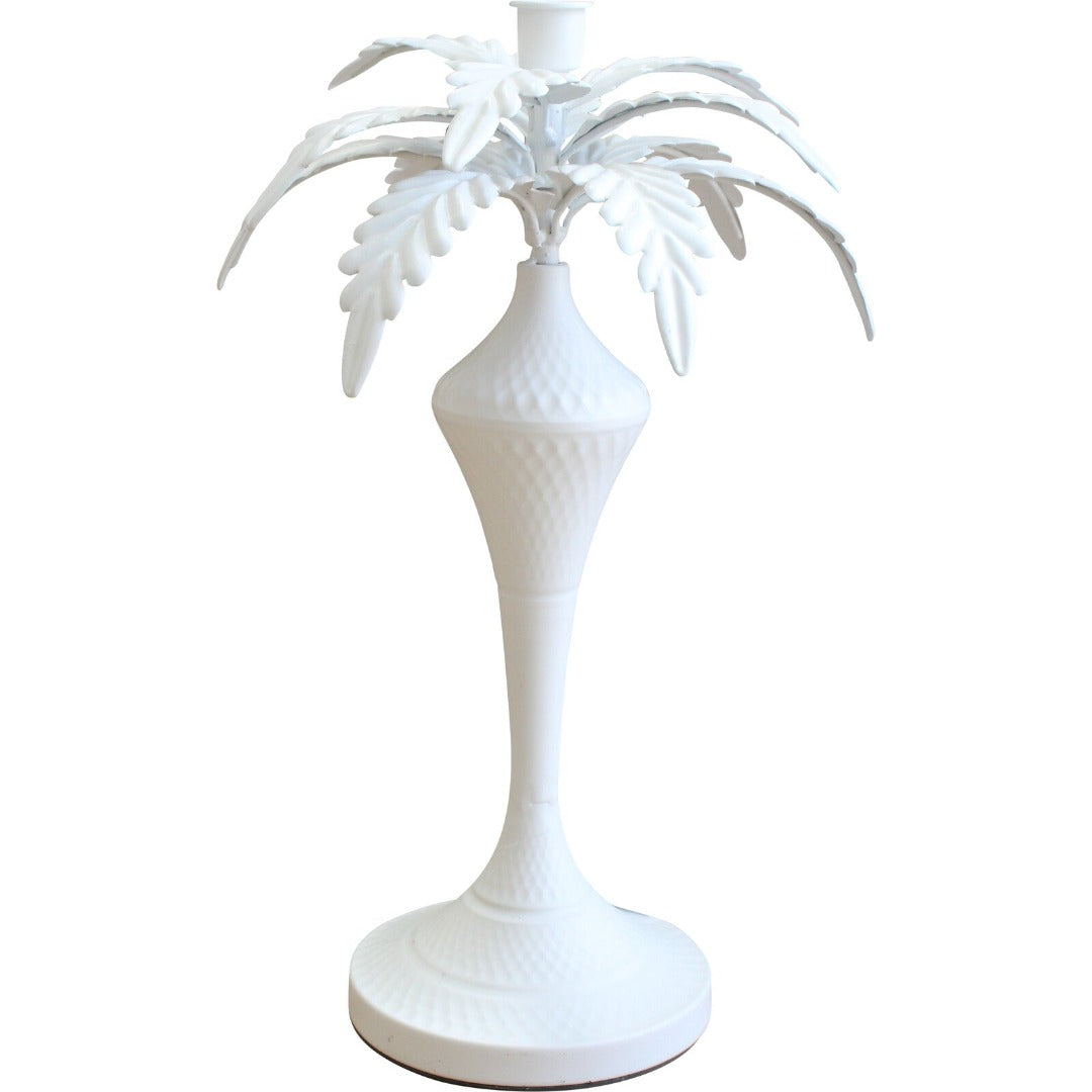 Palm Candle Holder Large (White)