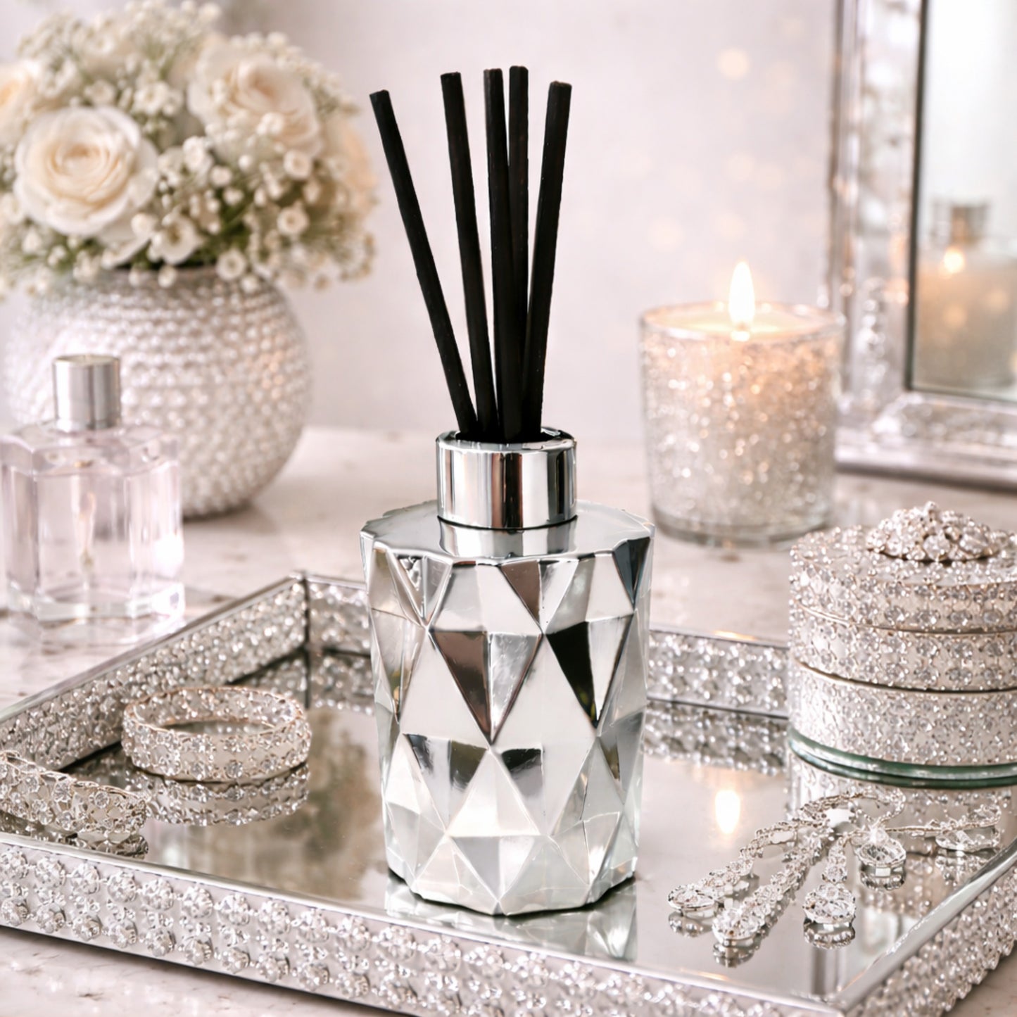 Silver Diamond Diffuser – Santorini Fragrance