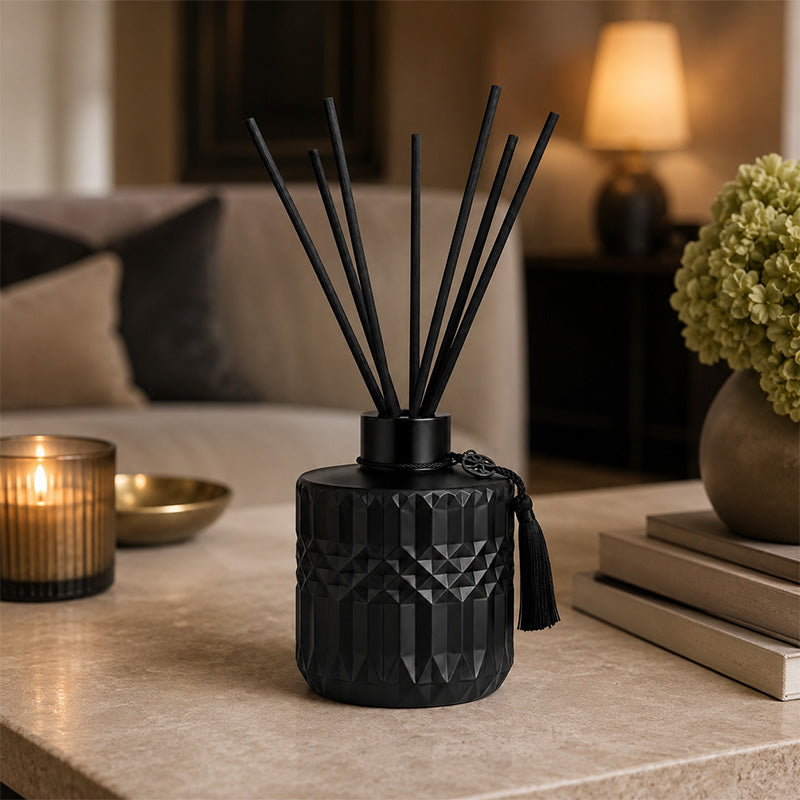 Deco Black Reed Diffuser with Custom Lid Finish