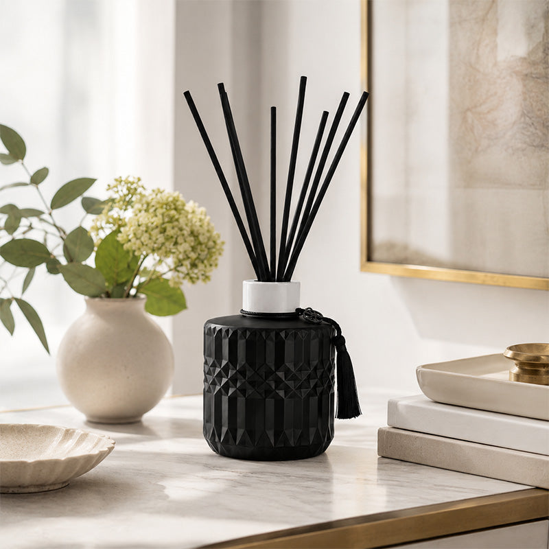 Deco Black Reed Diffuser with Custom Lid Finish