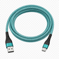 10ft Braided Lightning Charging Cable – Silver, Pink, Aqua & Black