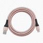 10ft Braided Lightning Charging Cable – Silver, Pink, Aqua & Black