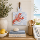 Coastal Lobster Ceramic Serving Board & Trivet