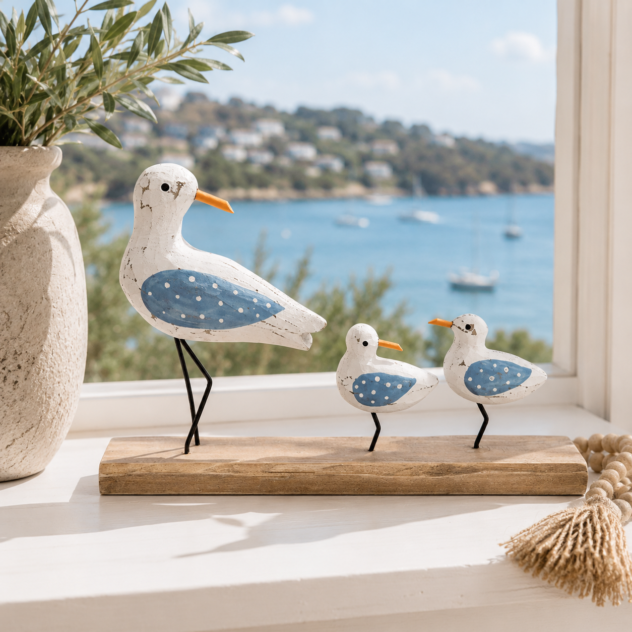 Coastal Seagull Family Ornament