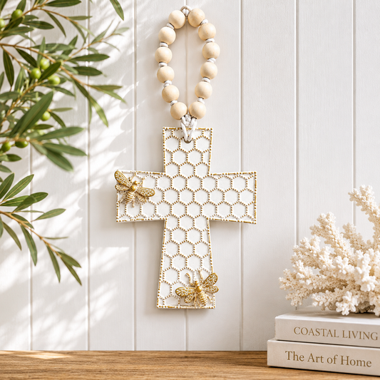 Bee Decorative Cross Wall Hanging