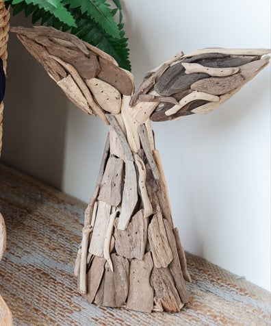 Driftwood Whale Tail Table Decor