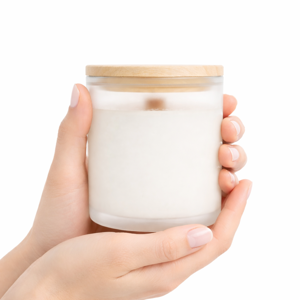 "No label" 200g Frosted Soy Wax Candles: Coconut Lime
