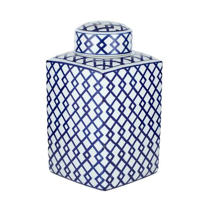 HEIHO CERAMIC GINGER JAR 23X40CM WHITE /NAVY