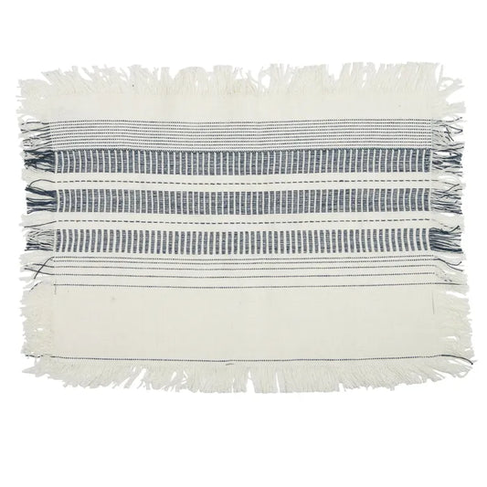 DASH COTTON PLACEMAT 35X48CM WHITE/NAVY