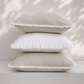 Hand Frayed Pure Linen Cushion Cover - Natural with White Fraying 50x50cm