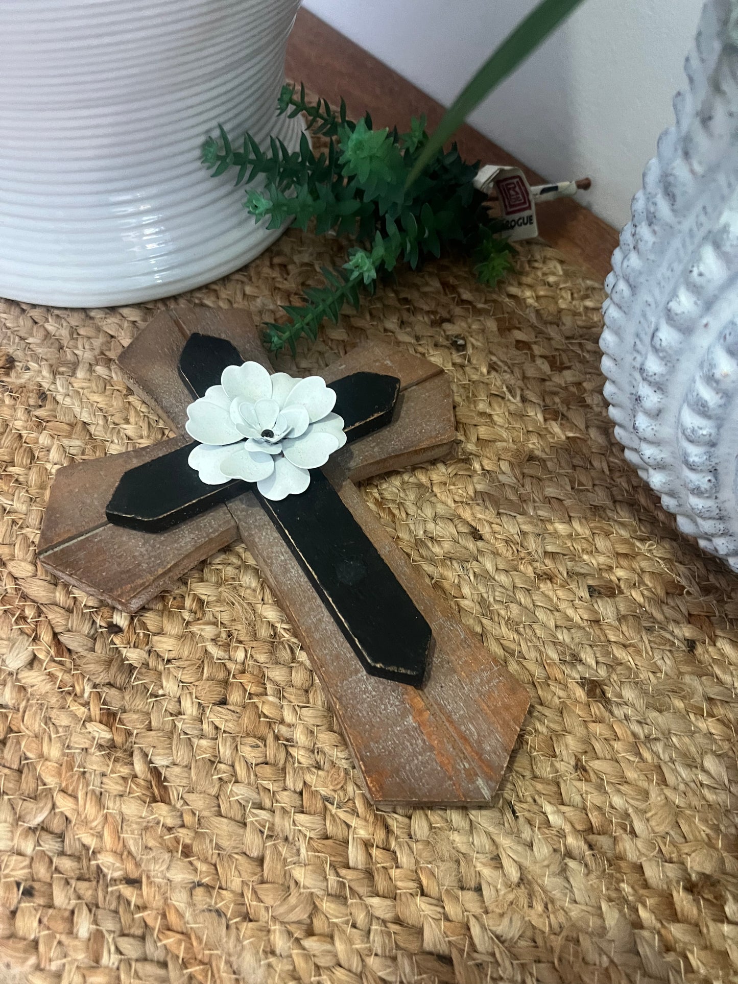 Wooden Flower Cross