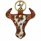 Cowhide Longhorn Tooled Leather Keyring