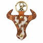 Cowhide Longhorn Tooled Leather Keyring