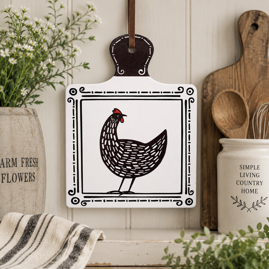 Monochrome Hen Trivet