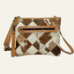 Patchwork Cowhide Crossbody Bag – Tan & White
