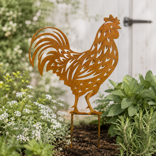 Reggie the Rooster Garden Stake