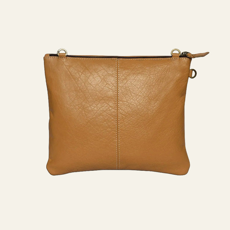 Patchwork Cowhide Crossbody Bag – Tan & White