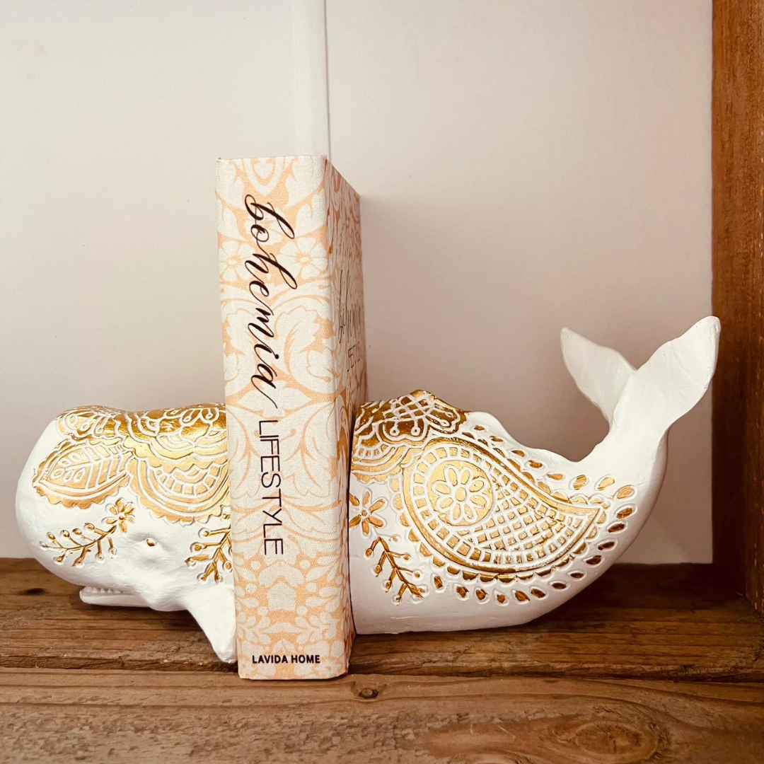 Bohemian Whale Bookends