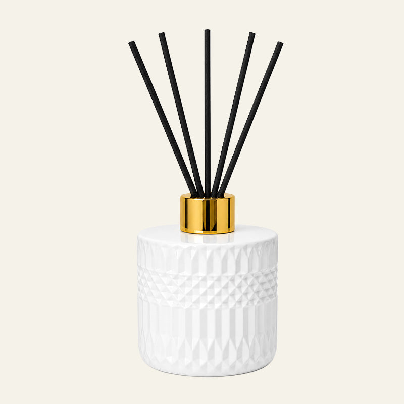 Deco White Reed Diffuser with Custom Lid Finish