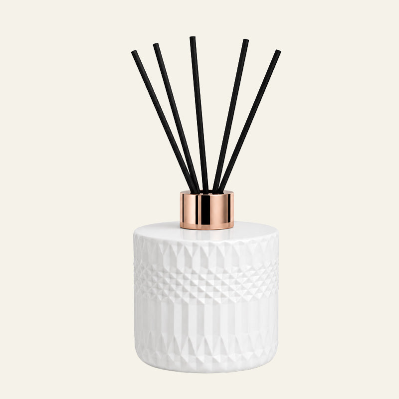 Deco White Reed Diffuser with Custom Lid Finish