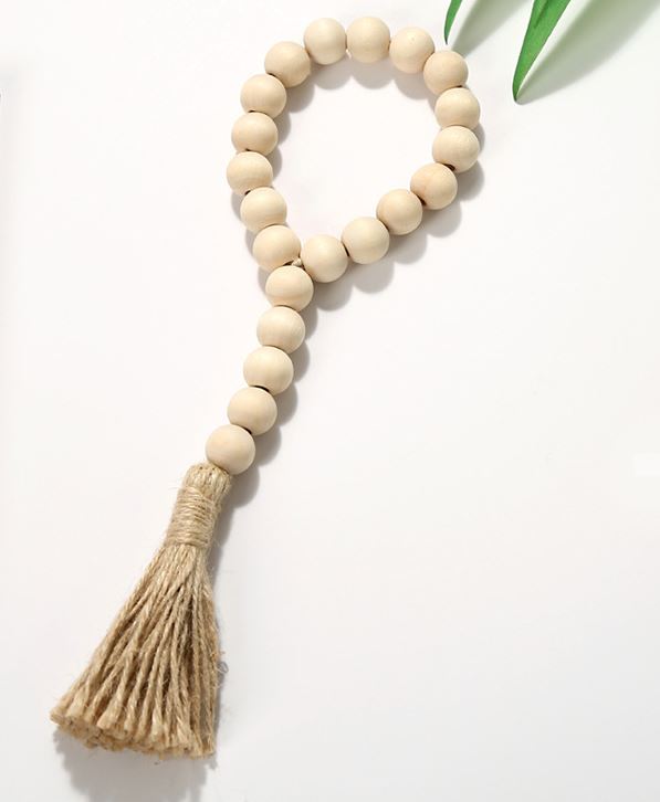 Wood Beads Loop with Tassels