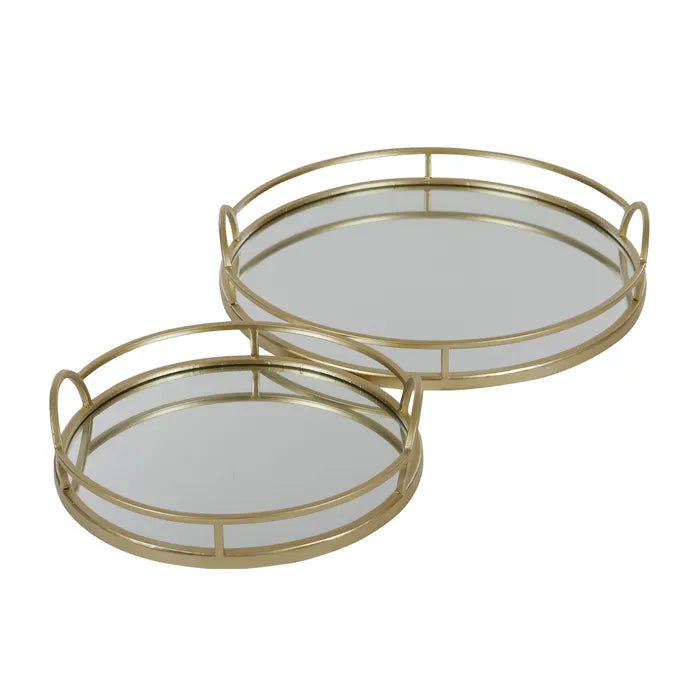 TINKA ROUND GOLD TRAY METAL TRAY (LARGE)